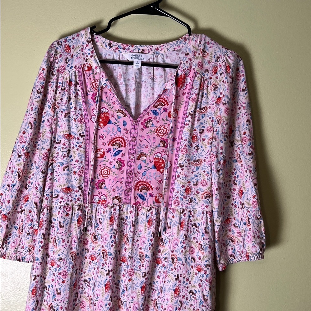 Y2K baby doll 💯percent Rayon Market & Spruce Floral Multicolor Dress - Picture 2 of 9
